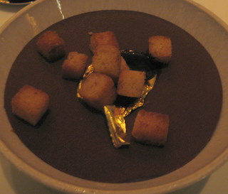 Adour choc dessert with gold leaf, buttered brioche croutons.jpg